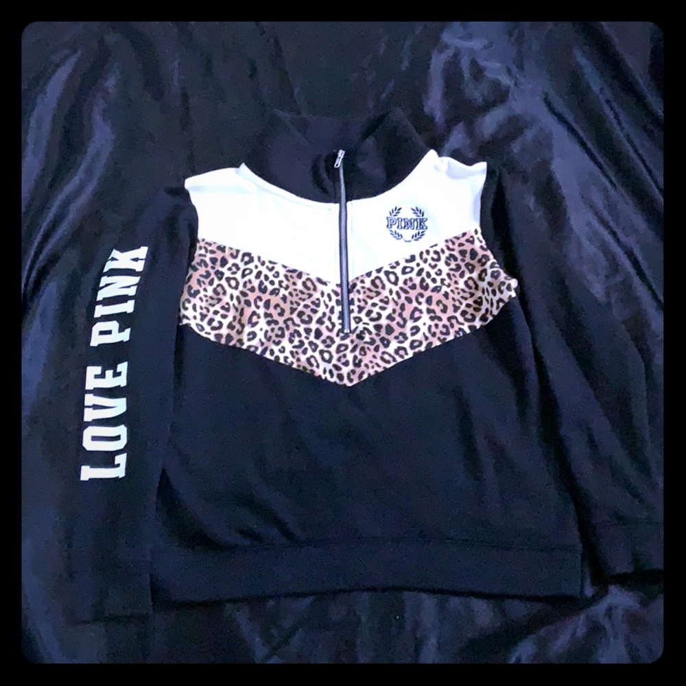 Victoria Secret black and cheetah zip up